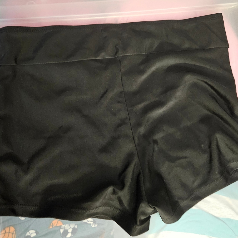 Black Tankini Swim Bottoms with Elastic Waistband and Moisture-Wicking Fabric